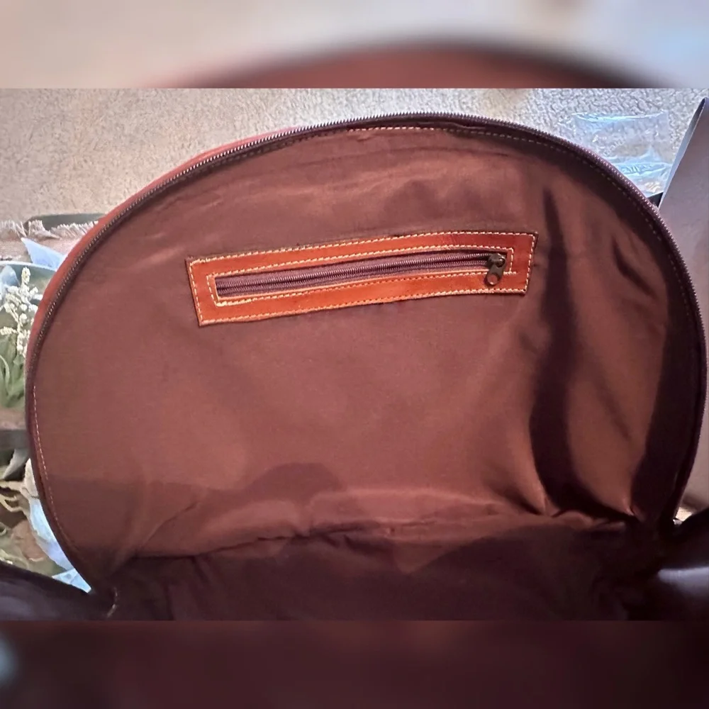 Leather Satchel w/ Pink Floral & Southwestern Pattern Embroidery